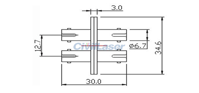 Singal Mode Double Core Fiber Optic Adapter ST Flange Plate Fiber coupler
